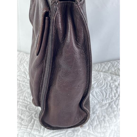 Fossil Brown Leather Tote Satchel Purse - Boho Vintage Y2K Style 75082 - Picture 9 of 12